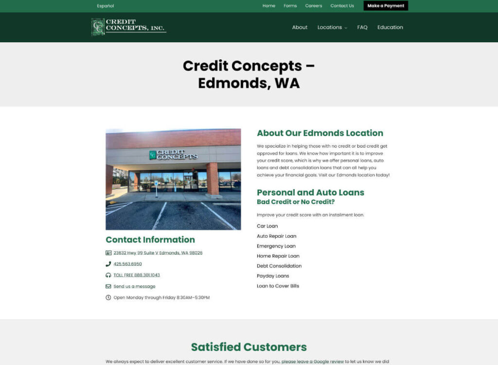 Credit Concepts location page