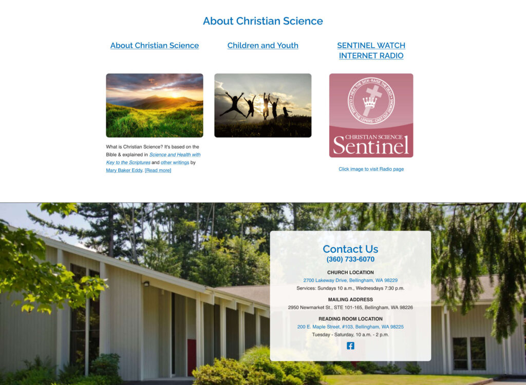Christian Science Bellingham portion of home page