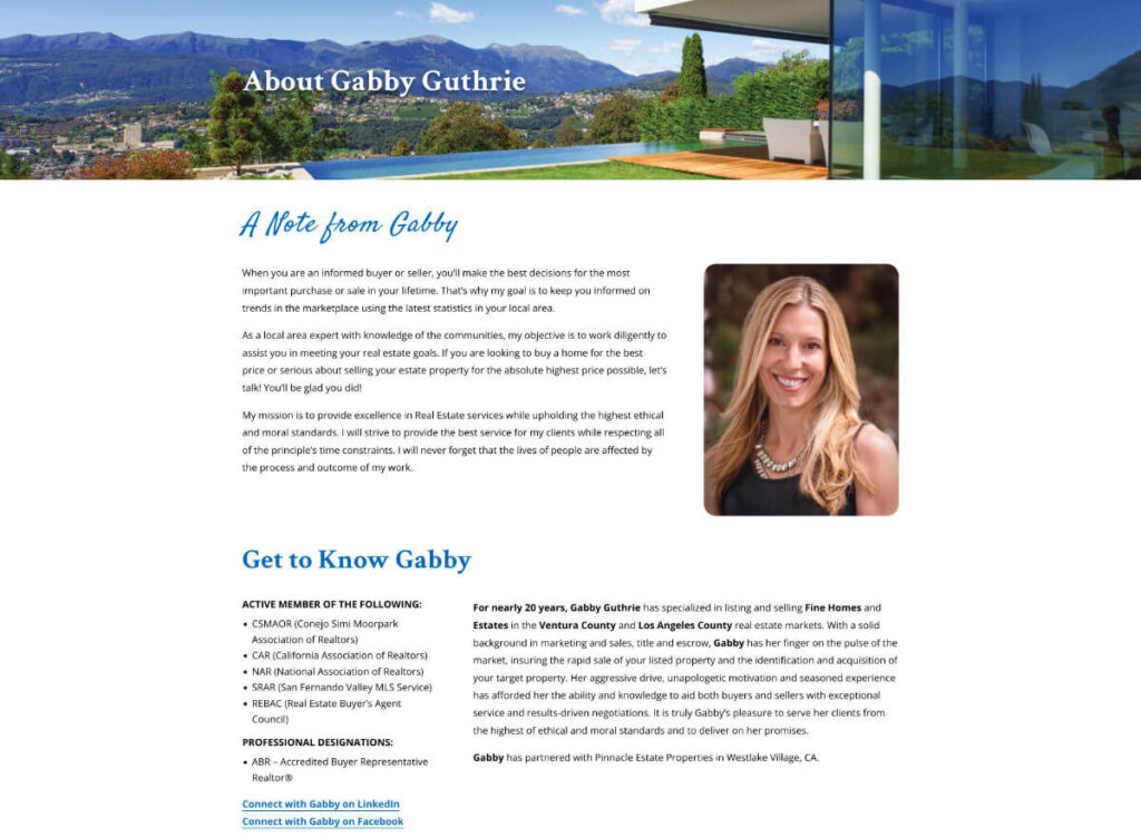 Gabby Guthrie about page