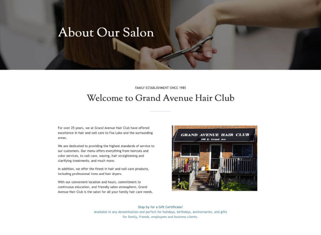 Grand Avenue Hair about page