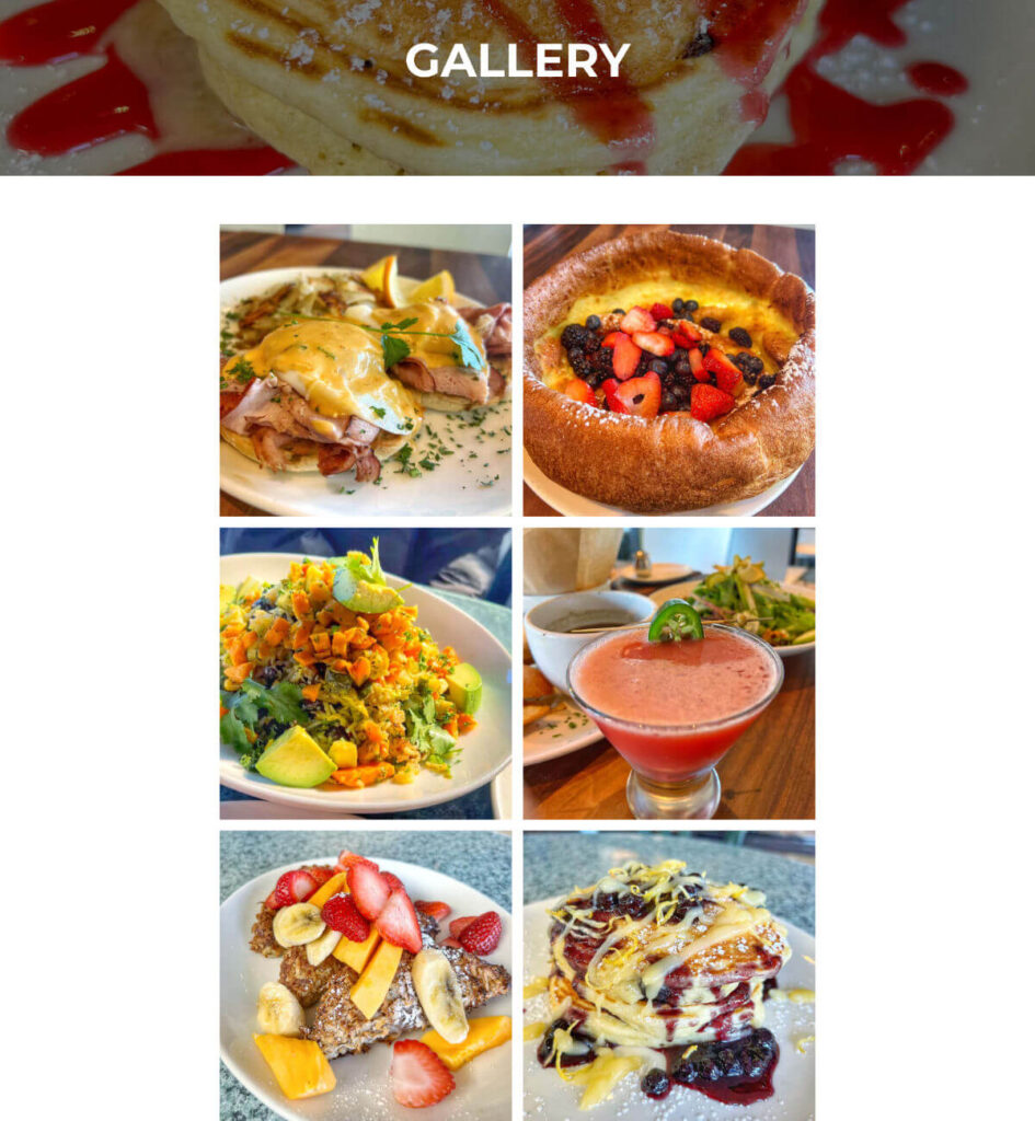 Plums Cafe portion of gallery page