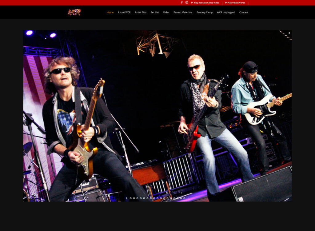 World Classic Rockers (WCR) home page banner slide 2