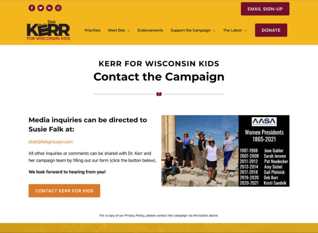 Kerr4Kids - contact the campaign